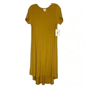 Lularoe Caryl Yellow Midi Shirt Dress